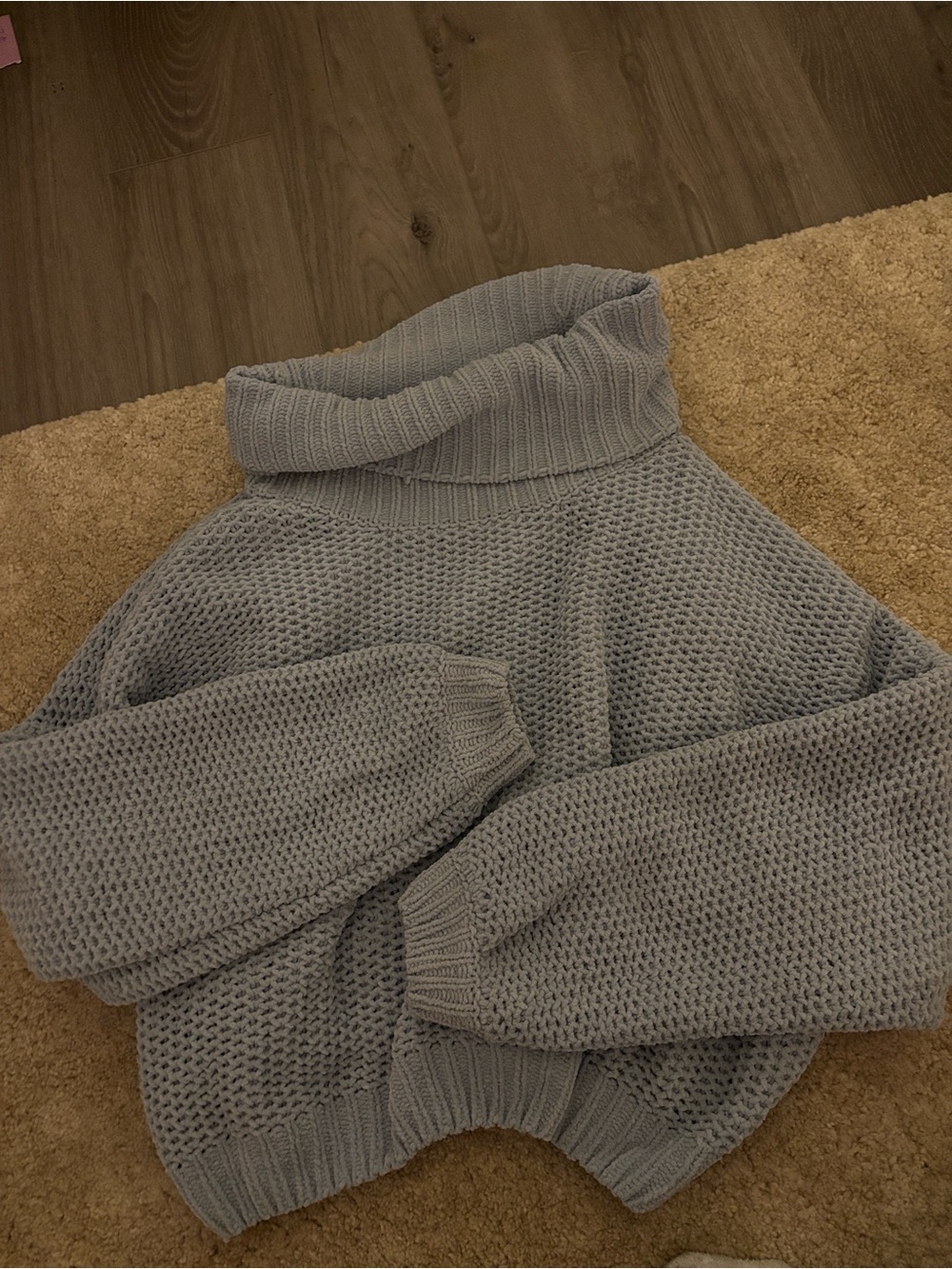 Garage Light Gray Chunky Turtleneck Sweater